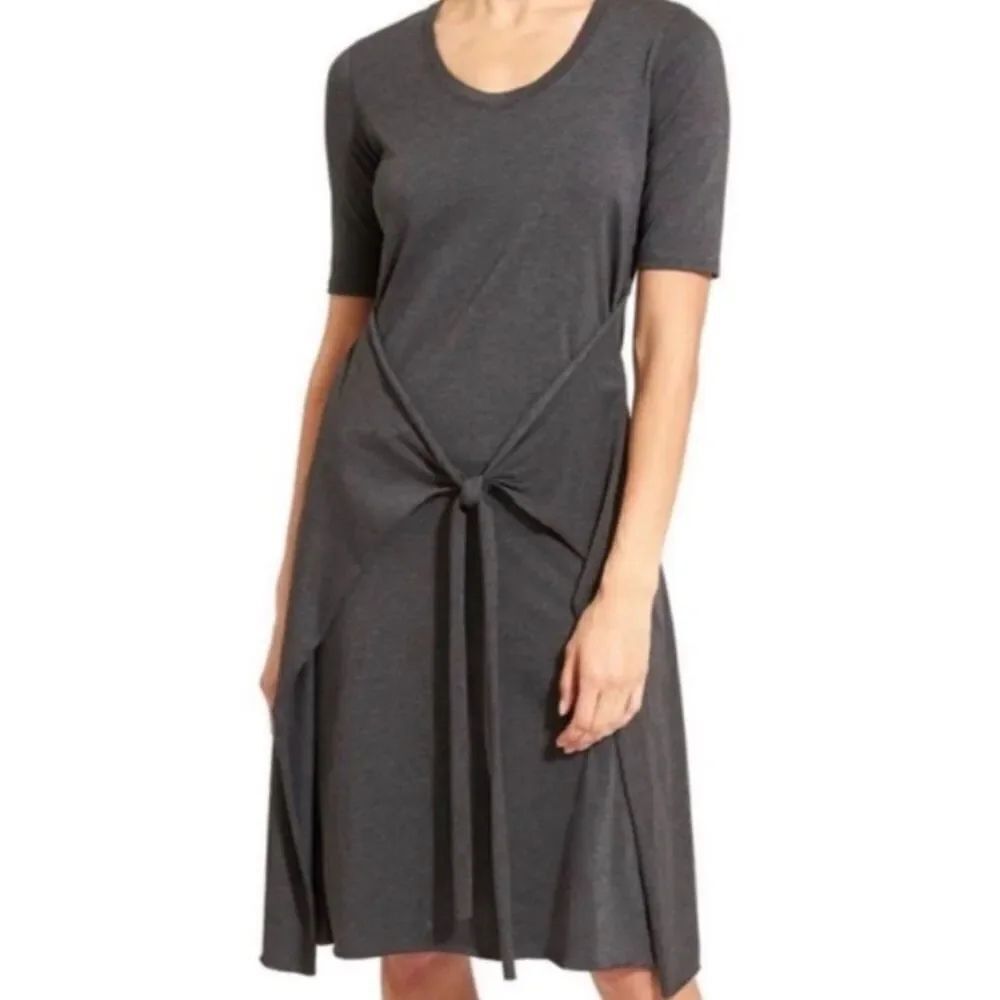 ATHLETA modal TWIST tie FRONT GRAY SPORTY DRESS sz S